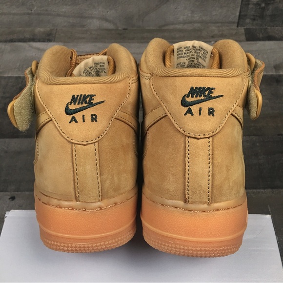 Nike Air Force 1 Mid Flax Sneakers 07 PRM QS One Nikes Shoes 8 Mens 715889-200 - Picture 7 of 16